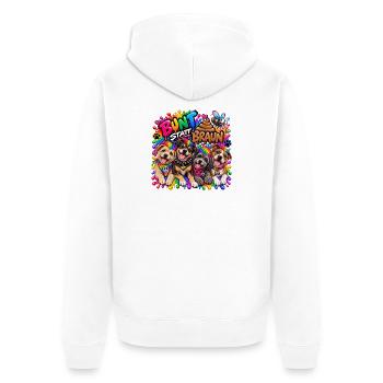 Bunt statt Braun: Hundevielfalt - Unisex Premium Bio Zip Hoodie - Weiß - Hinten - Thijin (182cm)