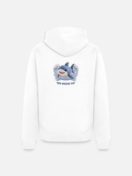 Der weiche Hai - Unisex Premium Bio Zip Hoodie - Weiß