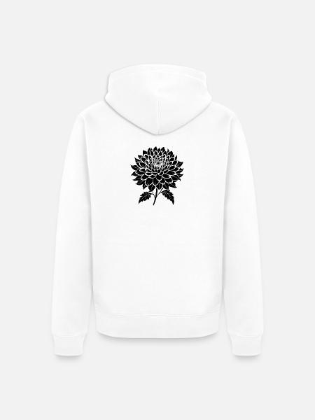 Niedliche Chrysantheme - Unisex Premium Bio Zip Hoodie - Weiß