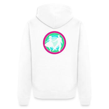 Sock Hop - Unisex Premium Bio Zip Hoodie - Weiß - Hinten - Thijin (182cm)