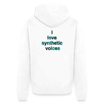 I Love Synthetic Voices Neon - Unisex Premium Bio Zip Hoodie - Weiß - Hinten - Thijin (182cm)