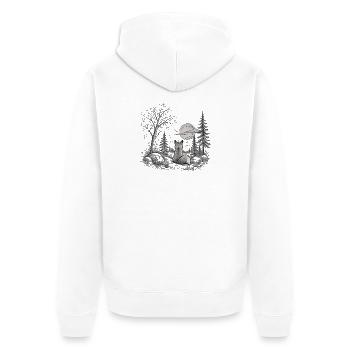 Cute Forrest - Niedlicher Wald - Unisex Premium Bio Zip Hoodie - Weiß - Hinten - Thijin (182cm)