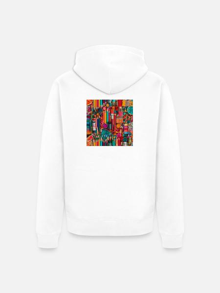 Shiny Burst Werkstatt - Unisex Premium Bio Zip Hoodie - Weiß