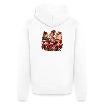 Weihnachtsmama Kuschelzeit Design - Unisex Premium Bio Zip Hoodie - Weiß - Hinten - Thijin (182cm)