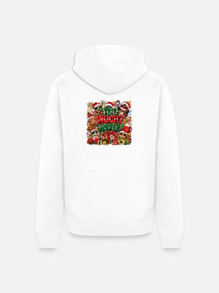 Too Much Never Xmas Chaos - Unisex Premium Bio Zip Hoodie - Weiß