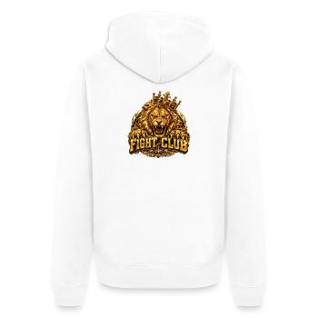 Löwe Fight Club - Unisex Premium Bio Zip Hoodie - Weiß - Hinten - Thijin (182cm)