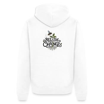 Biene Die Veränderung – Biene und Ökologie - Unisex Premium Bio Zip Hoodie - Weiß - Hinten - Thijin (182cm)