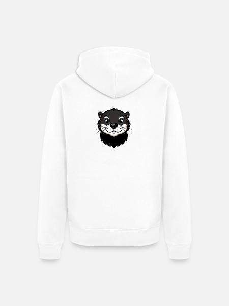 Süßer Otter - Unisex Premium Bio Zip Hoodie - Weiß