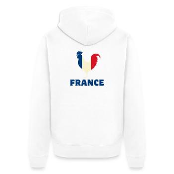 Frankreich Flagge - Unisex Premium Bio Zip Hoodie - Weiß - Hinten - Thijin (182cm)