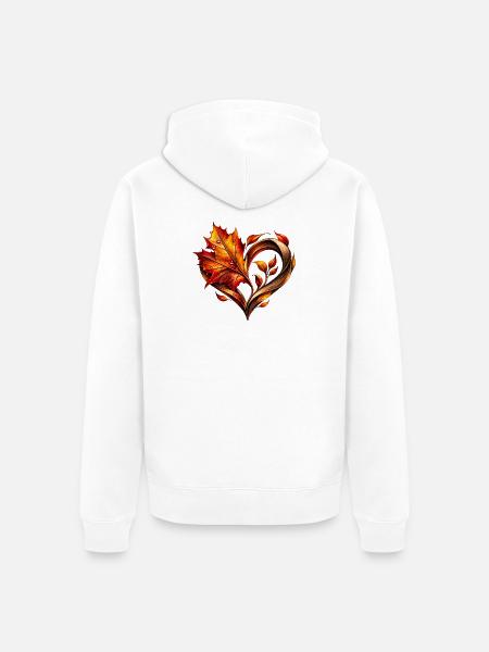Herbstmensch - Unisex Premium Bio Zip Hoodie - Weiß