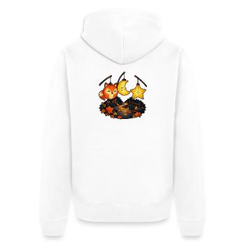 Laternenrunde – Licht auf unserem Weg - Unisex Premium Bio Zip Hoodie - Weiß - Hinten - Thijin (182cm)