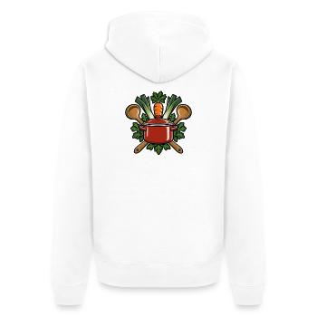 Suppenteam – Gemeinsam schmeckt es besser - Unisex Premium Bio Zip Hoodie - Weiß - Hinten - Thijin (182cm)