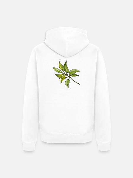 Blätter - Unisex Premium Bio Zip Hoodie - Weiß