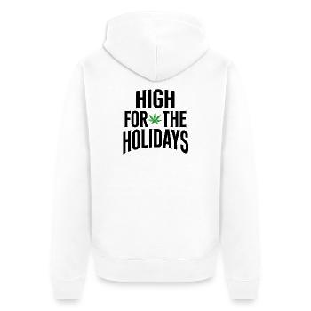 High für die Feiertage - Unisex Premium Bio Zip Hoodie - Weiß - Hinten - Thijin (182cm)