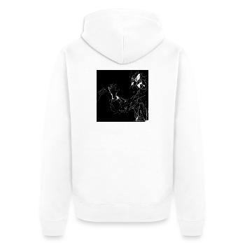 hmmm_whta_isss_dis - Unisex Premium Bio Zip Hoodie - Weiß - Hinten - Thijin (182cm)