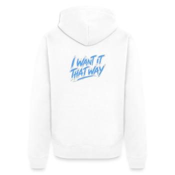 I Want It That Way - Backstreet 2026 - Unisex Premium Bio Zip Hoodie - Weiß - Hinten - Thijin (182cm)