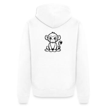 Unschuldiger Affe - Unisex Premium Bio Zip Hoodie - Weiß - Hinten - Thijin (182cm)