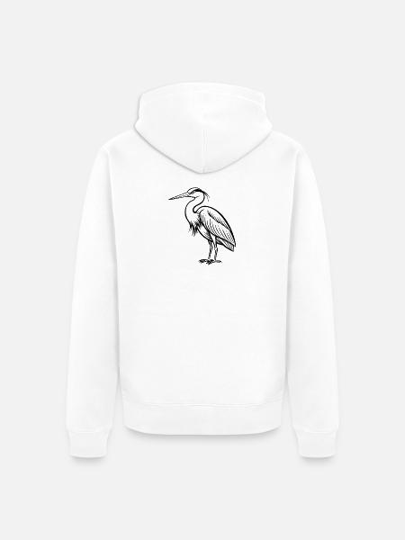 Reiher - Unisex Premium Bio Zip Hoodie - Weiß