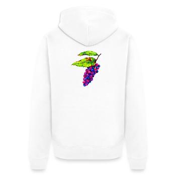 Bunte Weintrauben Illustration - Unisex Premium Bio Zip Hoodie - Weiß - Hinten - Thijin (182cm)
