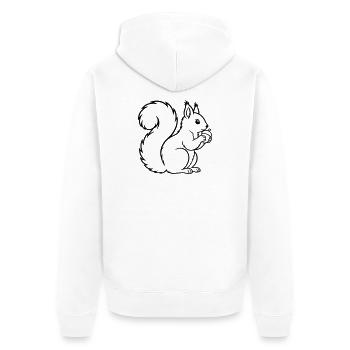 Eichhörnchen mit Eichel – Wald Natur - Unisex Premium Bio Zip Hoodie - Weiß - Hinten - Thijin (182cm)