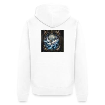 Himmlische Liebe - Unisex Premium Bio Zip Hoodie - Weiß - Hinten - Thijin (182cm)