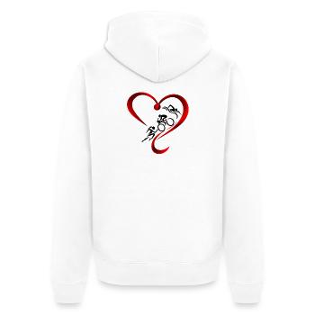 Triathlon-holic - Unisex Premium Bio Zip Hoodie - Weiß - Hinten - Thijin (182cm)