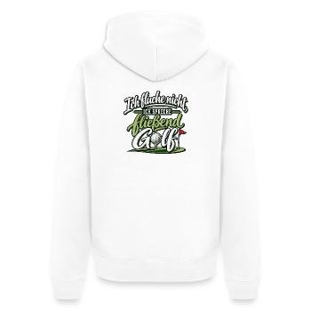 Ich fluche nicht ich spreche fließend Golf - Golfe - Unisex Premium Bio Zip Hoodie - Weiß - Hinten - Thijin (182cm)