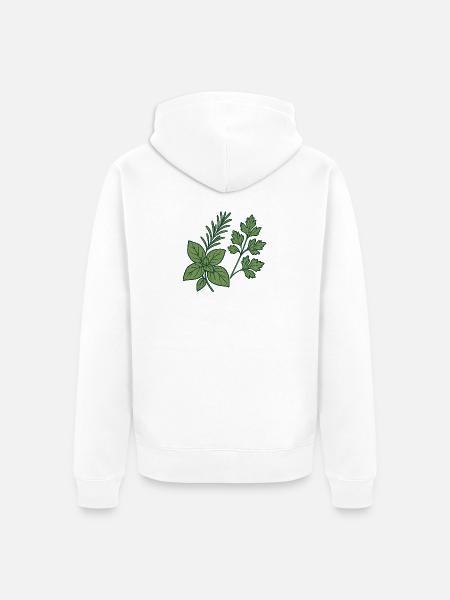 Herbs & Kitchen Garden – Motiv Geschenkidee. - Unisex Premium Bio Zip Hoodie - Weiß