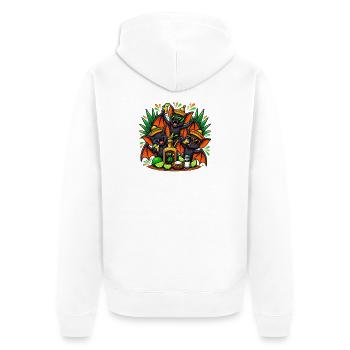 Tequila Fledermaus Fiesta - Unisex Premium Bio Zip Hoodie - Weiß - Hinten - Thijin (182cm)