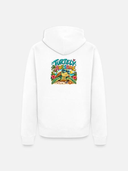 Turtely Awesome Beach Turtle - Unisex Premium Bio Zip Hoodie - Weiß