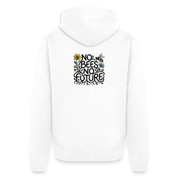 "KEINE BIENEN, KEINE ZUKUNFT" - Unisex Premium Bio Zip Hoodie - Weiß - Hinten - Thijin (182cm)