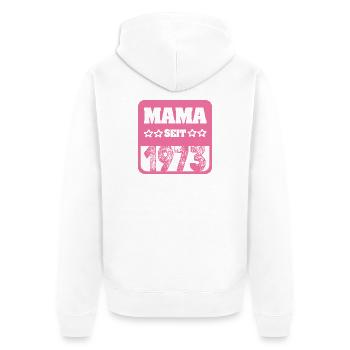 Muttertag 1973 - Unisex Premium Bio Zip Hoodie - Weiß - Hinten - Thijin (182cm)