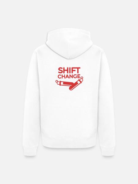 Shift Change - Unisex Premium Bio Zip Hoodie - Weiß