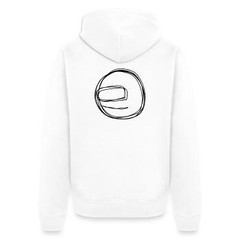 Helm handgezeichnet - Unisex Premium Bio Zip Hoodie - Weiß - Hinten - Thijin (182cm)