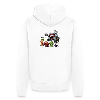 Zeichentrick-Gemüsejagdroboter - Unisex Premium Bio Zip Hoodie - Weiß - Hinten - Thijin (182cm)