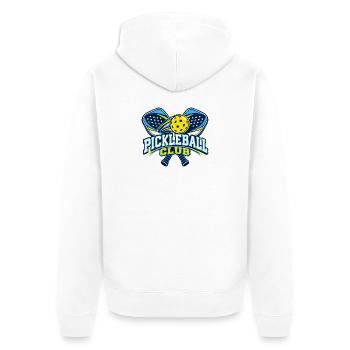Pickleball-Clublogo - Unisex Premium Bio Zip Hoodie - Weiß - Hinten - Thijin (182cm)