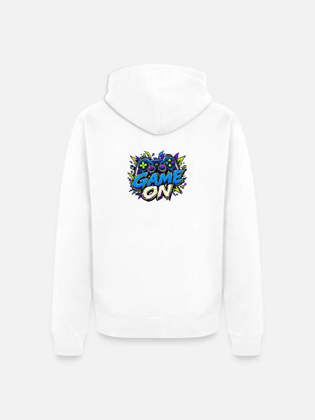 Spiel auf Graffiti Neon - Unisex Premium Bio Zip Hoodie - Weiß