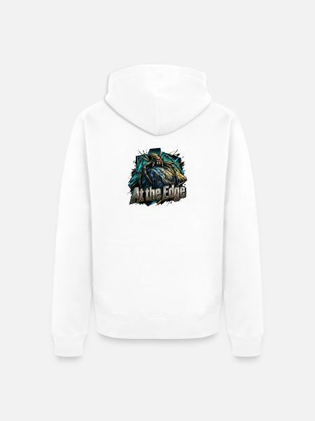 Am Rand der Kante – Spinnenkunst - Unisex Premium Bio Zip Hoodie - Weiß