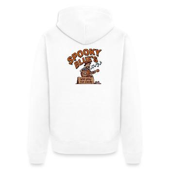 Skelettgitarrist Blues Pixel Art Halloween. - Unisex Premium Bio Zip Hoodie - Weiß - Hinten - Thijin (182cm)