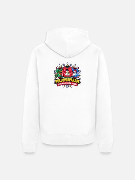 Pulloverparade – Gemeinsam schön schräg - Unisex Premium Bio Zip Hoodie - Weiß