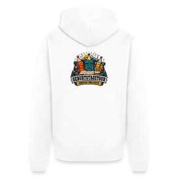 Geburtstagstour – Umwege inklusive - Unisex Premium Bio Zip Hoodie - Weiß - Hinten - Thijin (182cm)