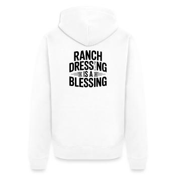 Ranch-Dressing ist ein Segen - Unisex Premium Bio Zip Hoodie - Weiß - Hinten - Thijin (182cm)
