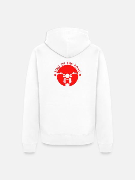 König der Straße Motorrad-Logo - Unisex Premium Bio Zip Hoodie - Weiß