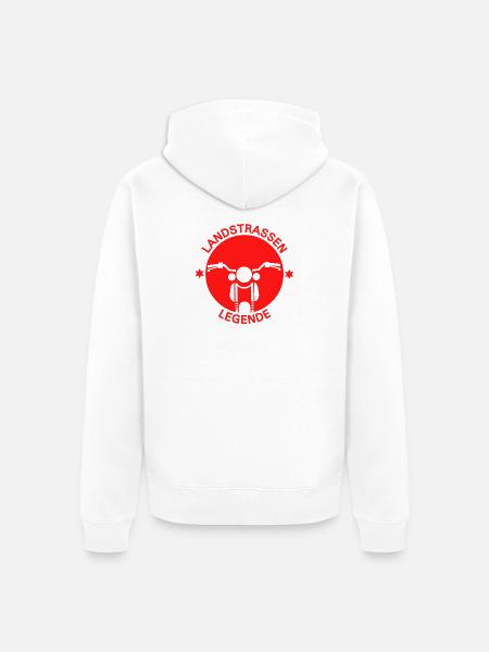 Landstrassen Legende Motorrad - Unisex Premium Bio Zip Hoodie - Weiß