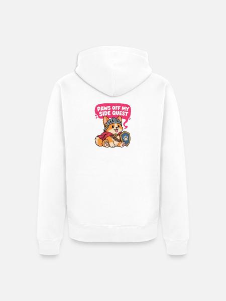 Pfoten Abseits Meiner Sidequest - Unisex Premium Bio Zip Hoodie - Weiß