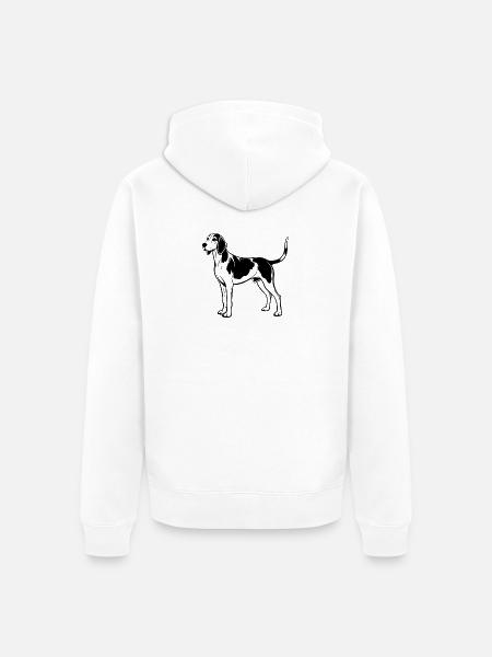 Baumläufer-Coonhound - Unisex Premium Bio Zip Hoodie - Weiß