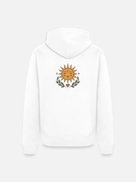 Sonne und Mond – Sonne - Unisex Premium Bio Zip Hoodie - Weiß