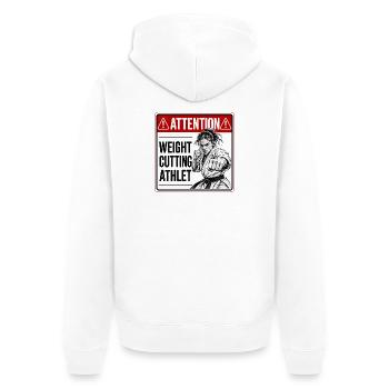 Attention weight cutting Athlet 2 - Unisex Premium Bio Zip Hoodie - Weiß - Hinten - Thijin (182cm)
