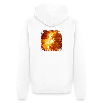 Sonnen-Protuberanzen-Kunst - Unisex Premium Bio Zip Hoodie - Weiß - Hinten - Thijin (182cm)