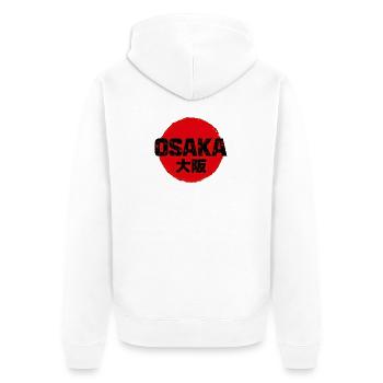 Osaka - Unisex Premium Bio Zip Hoodie - Weiß - Hinten - Thijin (182cm)